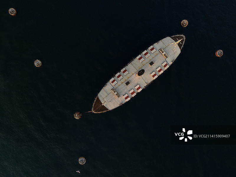 海上船只航拍图片素材