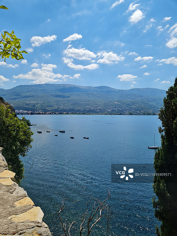 奥赫里德湖泊美景，北马其顿图片素材