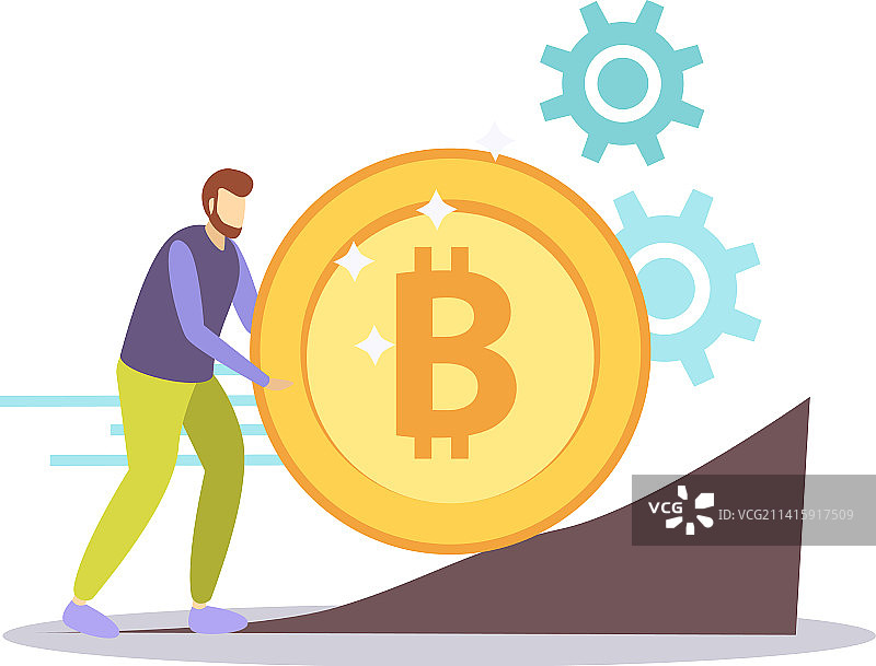 区块链货币增长组合图片素材