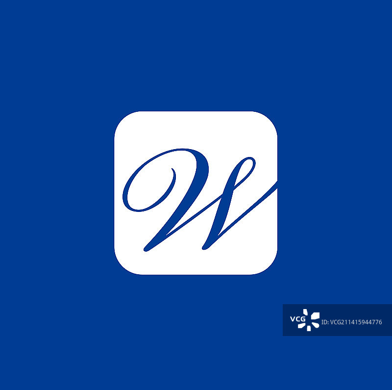 蓝色W字母品牌标志图片素材