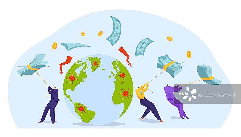 疫情下的金融危机与商人概念图片素材