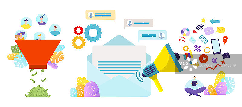 现代数字在线营销广告卡片图片素材