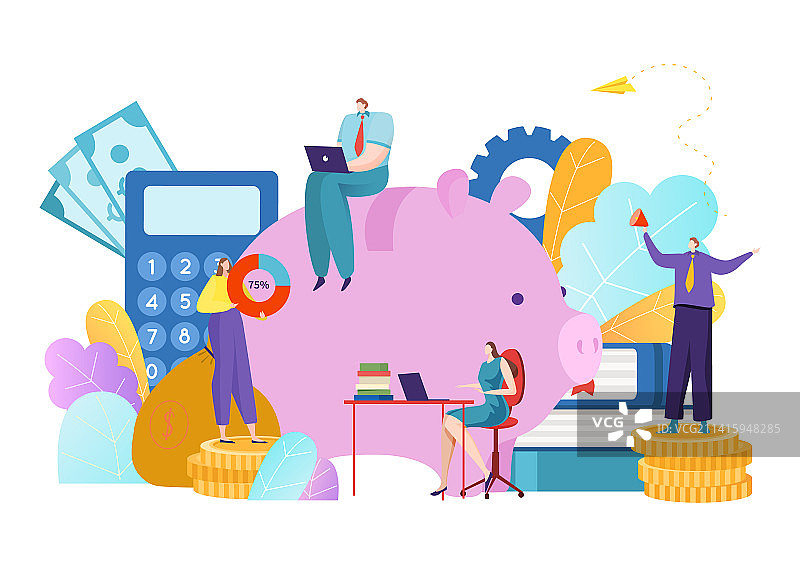 坐着的微型商务人士图片素材