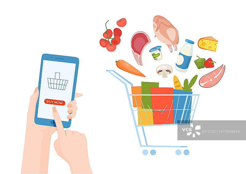 手持手机购物图片素材