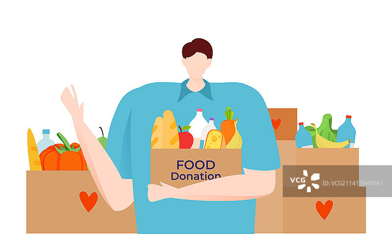 志愿者员工帮助男性角色图片素材