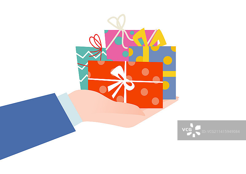商务手持节日礼品包图片素材