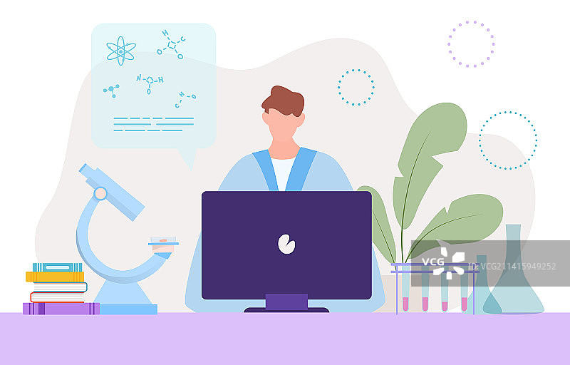 坐着的年轻研究员图片素材