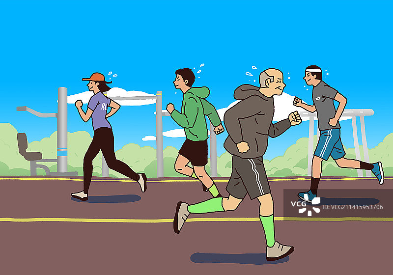 户外运动健身生活插画图片素材