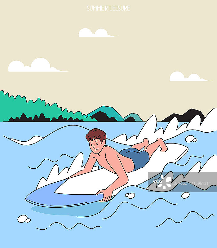 冲浪：海边度假与水上运动图片素材