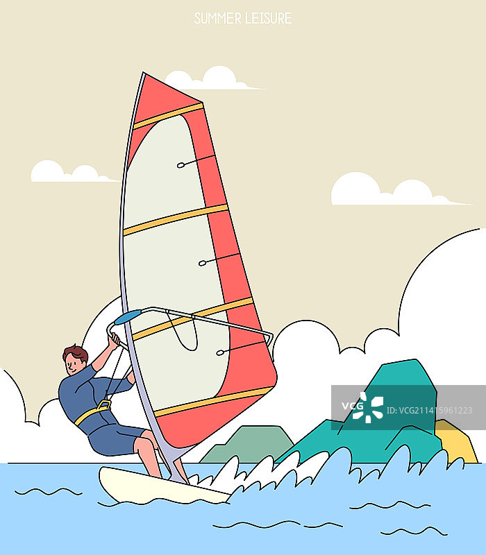 水上运动生活方式爱好风帆冲浪板海洋图片素材