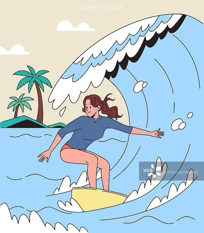 冲浪、冲浪波、冲浪板、假期、休闲、喜悦、爱好、生活方式图片素材