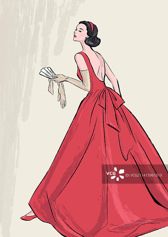 时装模特，时尚，风格，复古时装，晚礼服图片素材