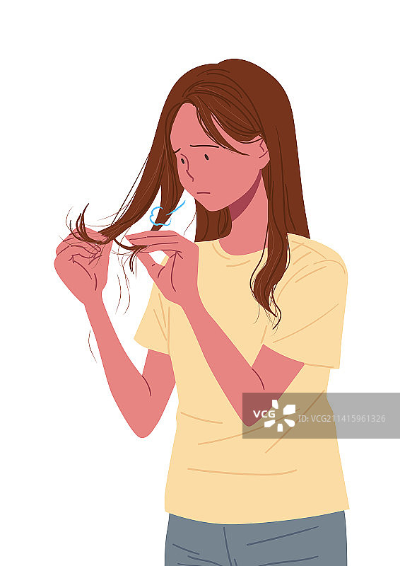 担忧、头发、护发、女性、脱发图片素材