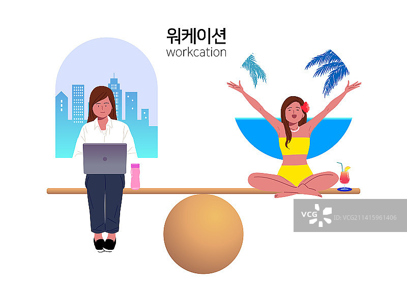 办公场所度假胜地夏季工作白色平衡笔记本电脑工作时间图片素材