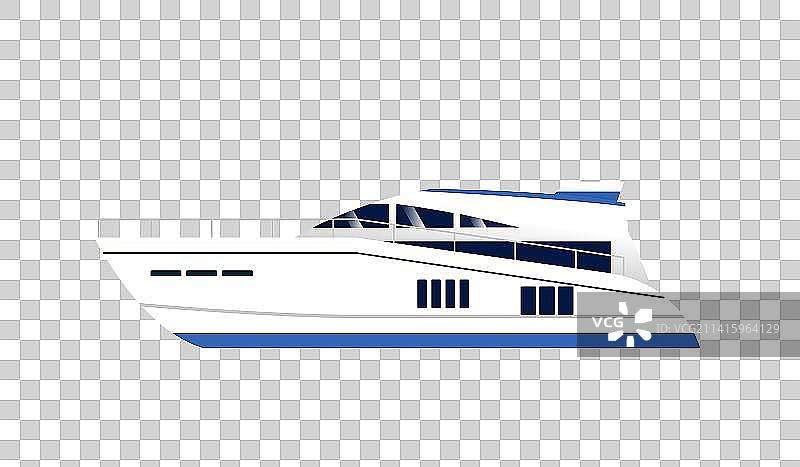 蓝色游艇交通工具图片素材