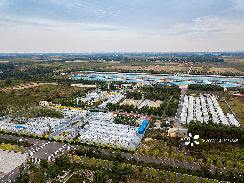 河南省濮阳市方舱医院航拍图片素材