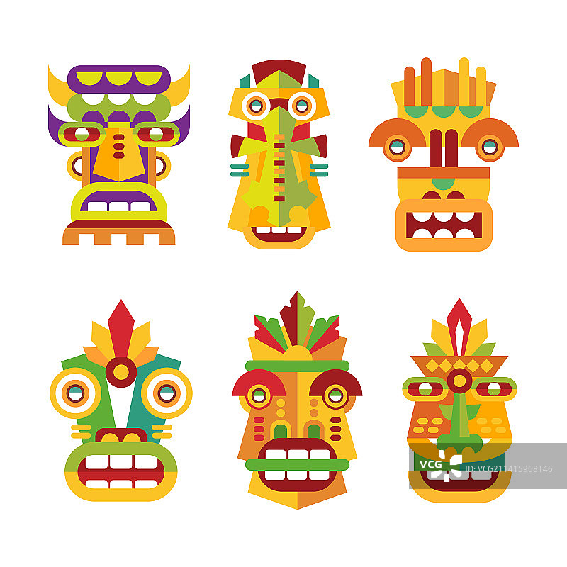 提基部落非洲木雕面具图片素材