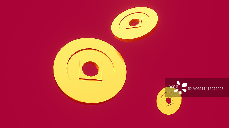 3D铜钱古钱币金币图片素材