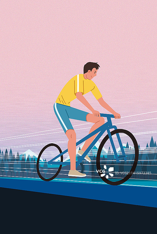 极限运动锻炼比赛赛事竞赛体育骑自行车比赛速度激情插画图片素材