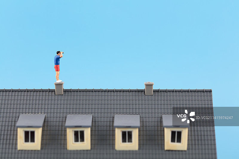 微缩创意房产投资持续观望图片素材