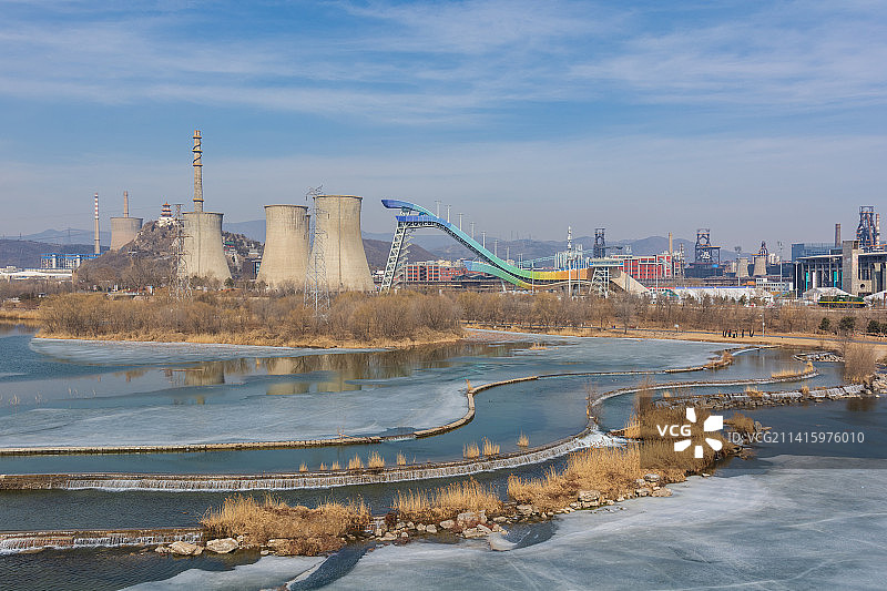 永定河畔首钢园全貌高视角图片素材