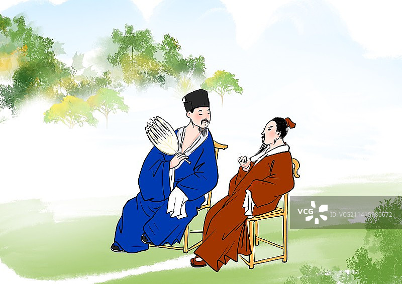 文学的古典名著人物诗人插画图片素材