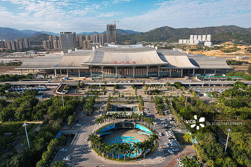 航拍厦门北站建筑景观图片素材
