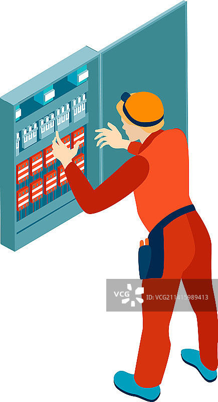 电力维修工人构图图片素材