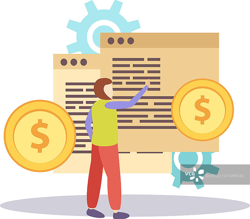 区块链窗口扁平化构图图片素材