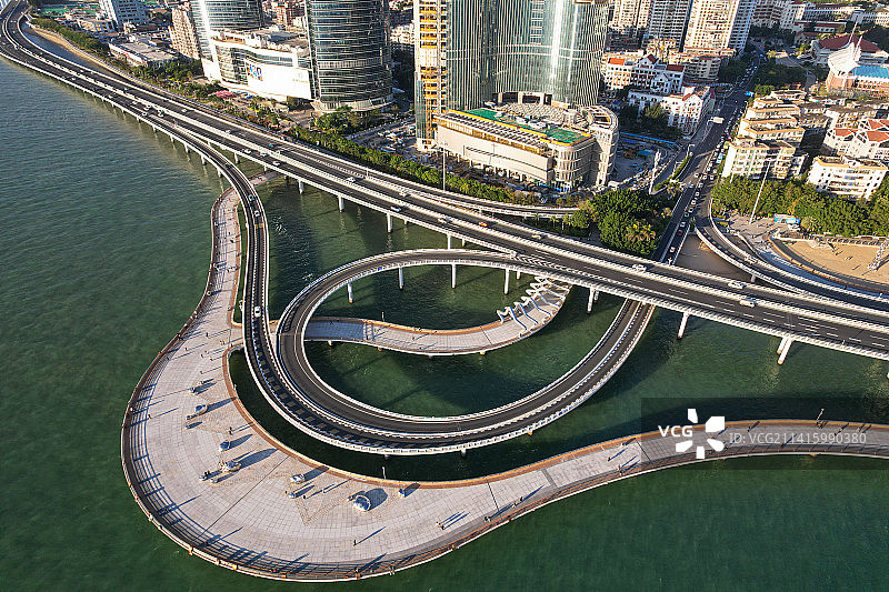 航拍厦门演武大桥建筑景观图片素材
