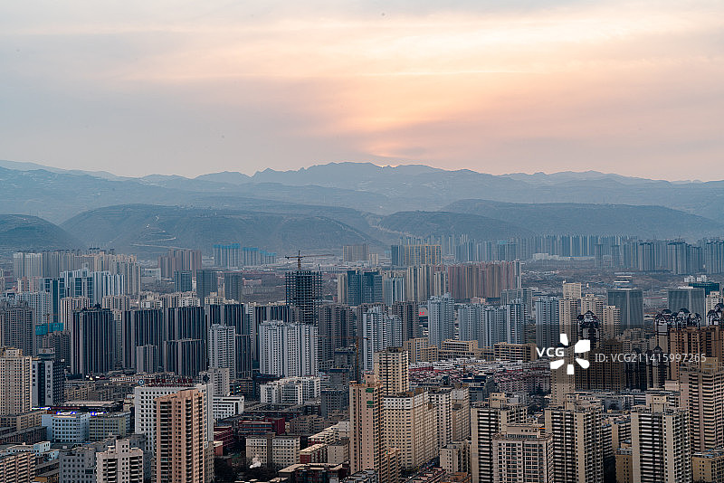 兰州城市傍晚景色图片素材