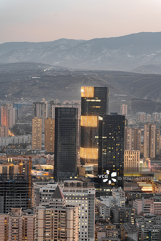 兰州城市傍晚景色图片素材