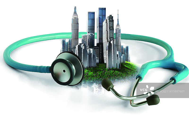 城市，医疗，听诊器，医院，瘟疫图片素材
