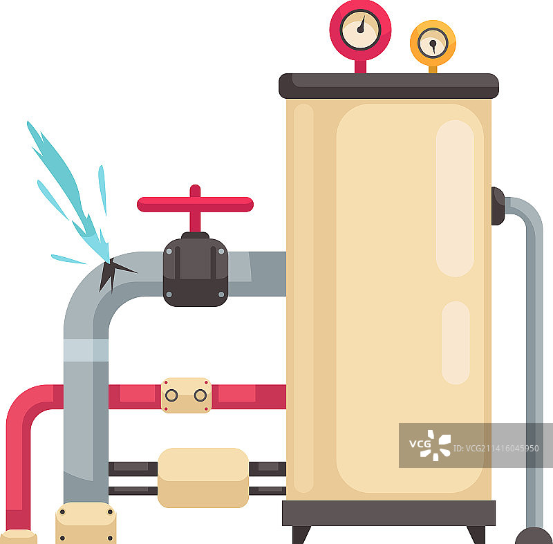 供水系统泄漏构成图片素材