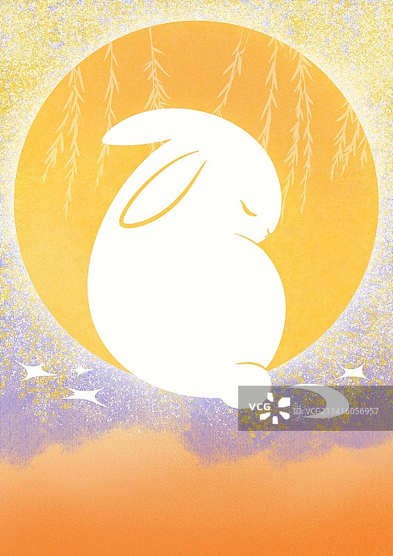 兔年新年插画｜癸卯瑞兔 守团圆图片素材