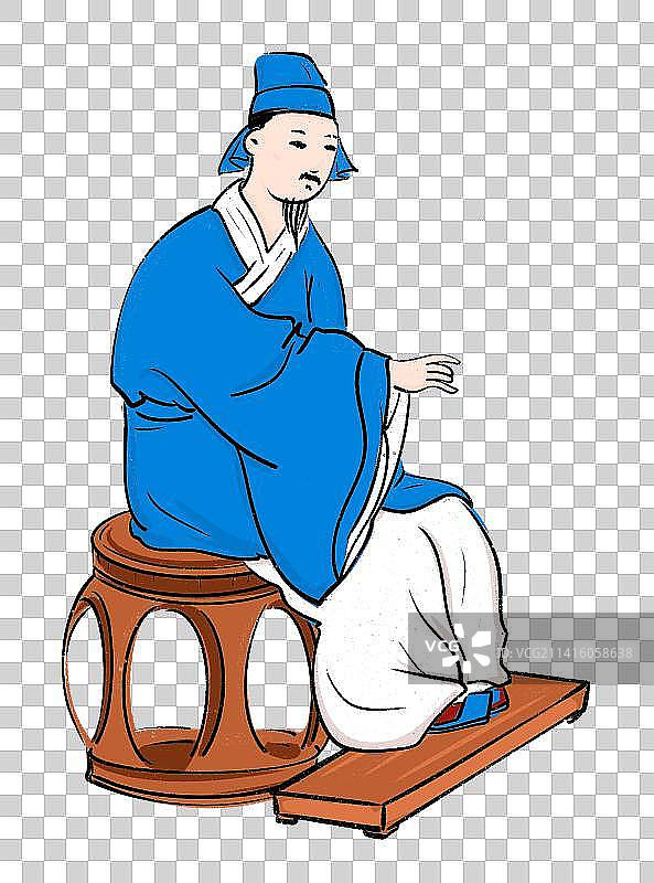 家具椅子中国风古典风格中国画人物元素文学艺术图片素材