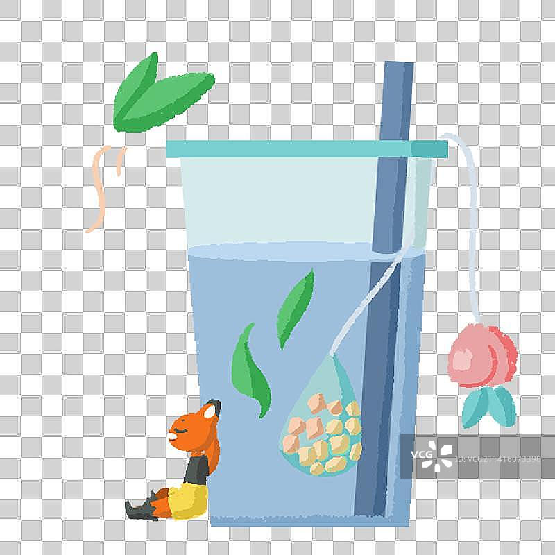 清新的蜜桃绿茶图片素材