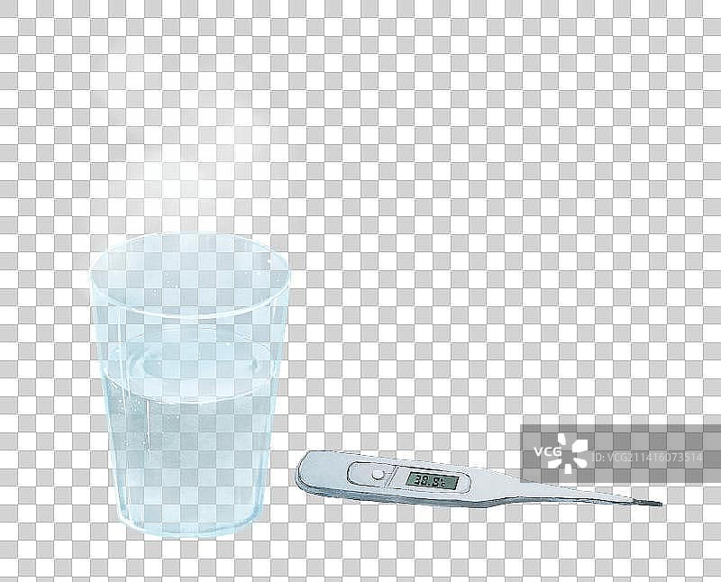 电子体温计和热水图片素材