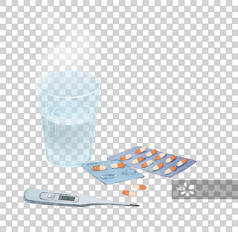 感冒发烧要吃药图片素材