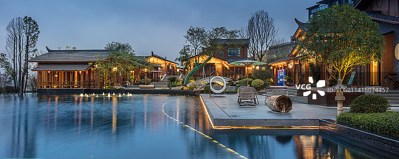 别墅庭院园林景观图片素材