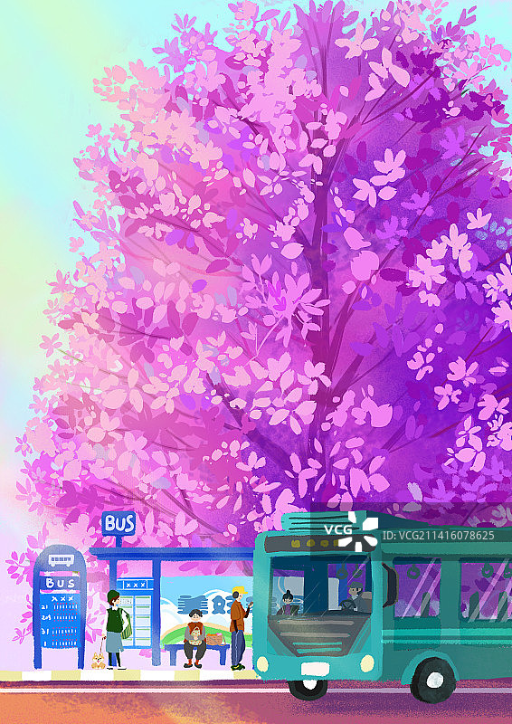 春天的车站图片素材