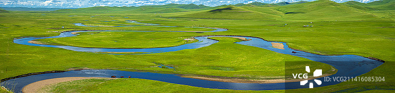 呼伦贝尔草原-金帐汗蒙古部落-莫尔格勒河图片素材