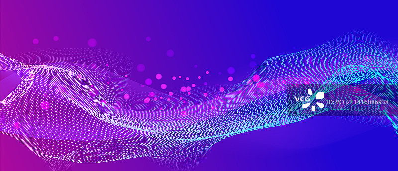 蓝色紫色渐变曲线商务科技感大数据矢量背景图片素材