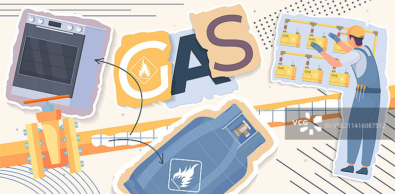 燃气设备拼贴图片素材