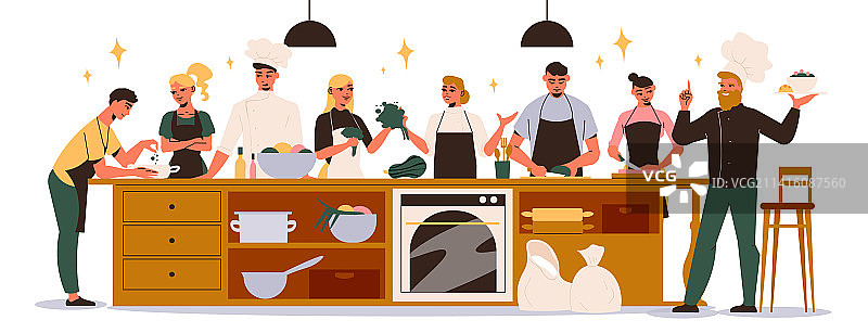 烹饪课程扁平化设计图片素材