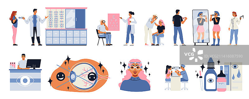 眼科医生光学平面素材图片素材