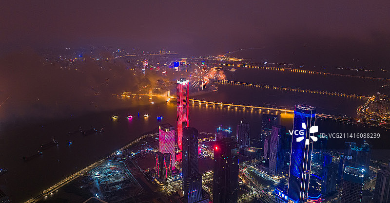 大湾区珠海横琴澳门城市风光航拍图片素材