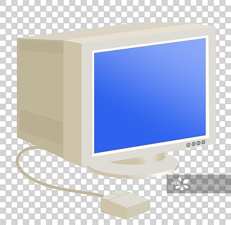 互联网老式电脑台式机元素素材插画图片素材