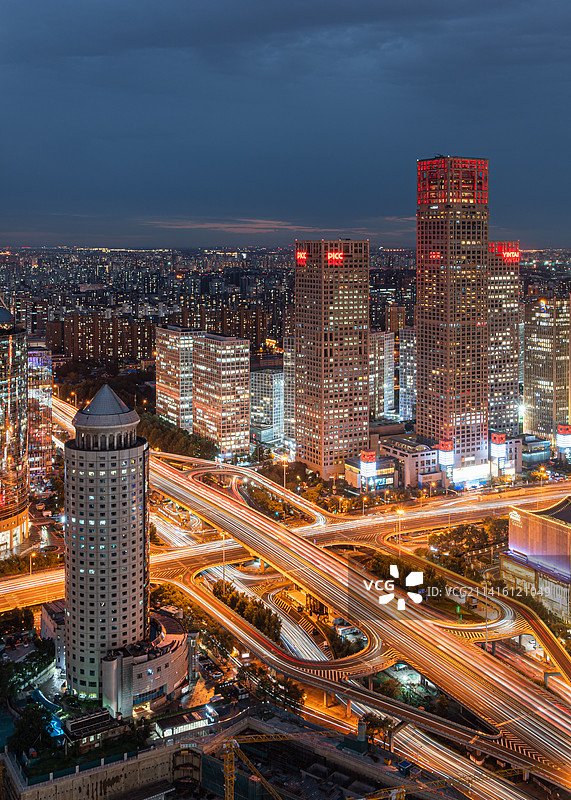 晚高峰国贸桥图片素材