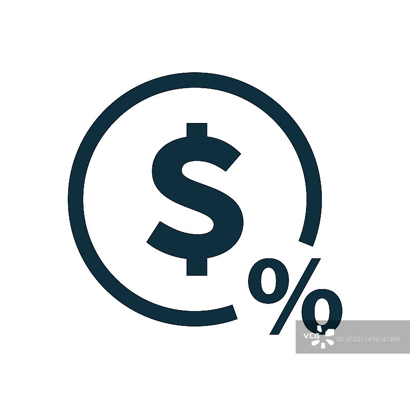 美元符号和百分比图标或税率图片素材